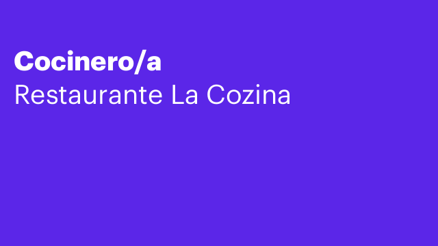 Cocinero/a