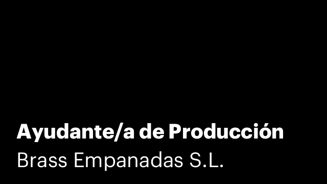 Ayudante/a de Producción