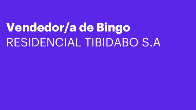 Vendedor/a de Bingo