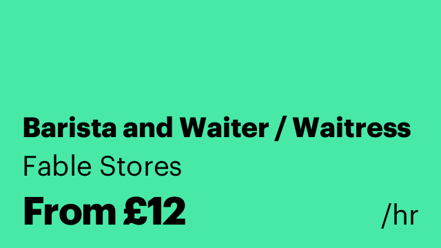 Barista and Waiter / Waitress