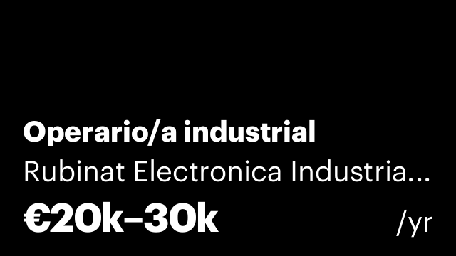 Operario/a industrial