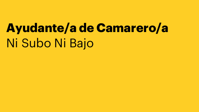 Ayudante/a de Camarero/a
