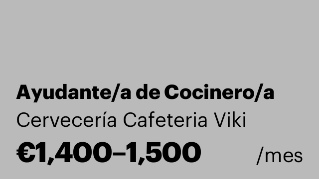 Ayudante/a de Cocinero/a