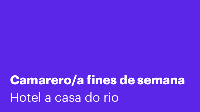 Camarero/a fines de semana