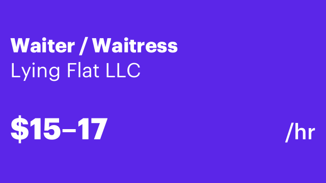 Waiter / Waitress