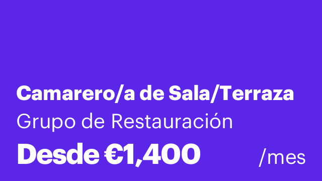Camarero/a de Sala/Terraza
