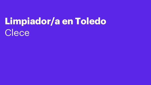 Limpiador/a en Toledo