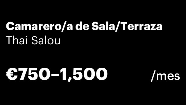 Camarero/a de Sala/Terraza