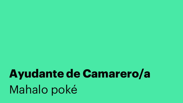Ayudante de Camarero/a