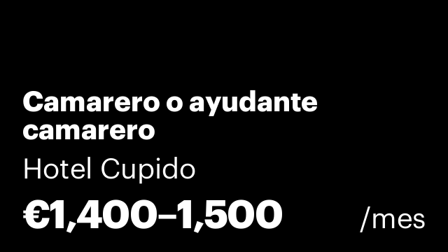 Camarero o ayudante camarero