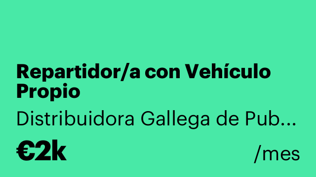 Repartidor/a con Vehículo Propio