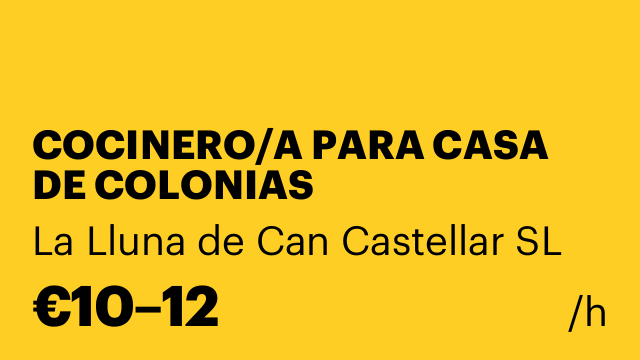 COCINERO/A PARA CASA DE COLONIAS