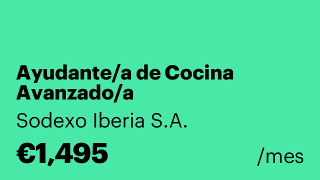 Ayudante/a de Cocina Avanzado/a