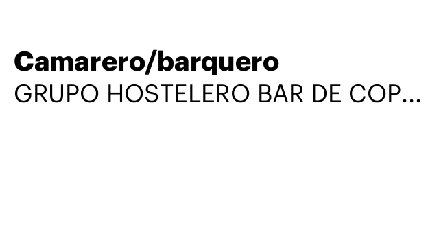 Camarero/barquero