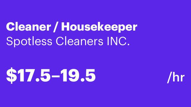 Cleaner / Housekeeper