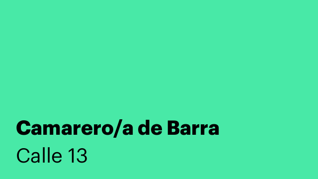 Camarero/a de Barra
