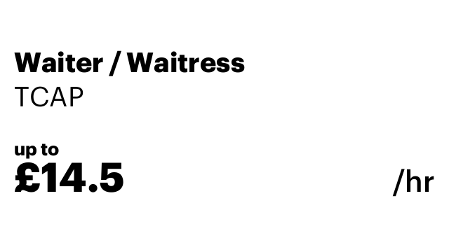 Waiter / Waitress