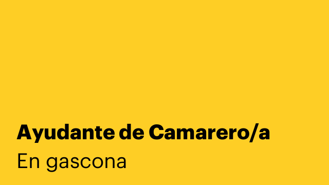 Ayudante de Camarero/a