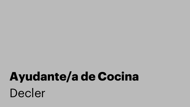Ayudante/a de Cocina