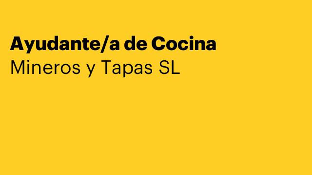 Ayudante/a de Cocina