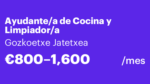 Ayudante/a de Cocina y Limpiador/a