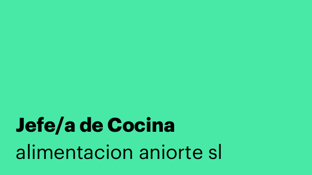 Jefe/a de Cocina