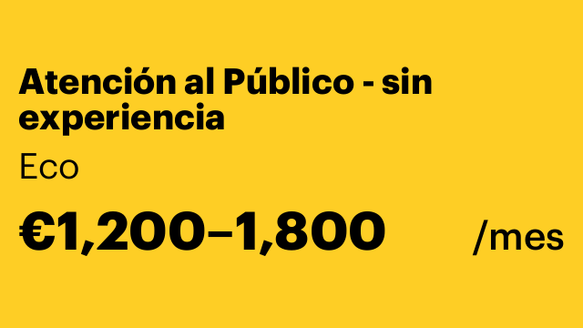 Atención al Público - sin experiencia