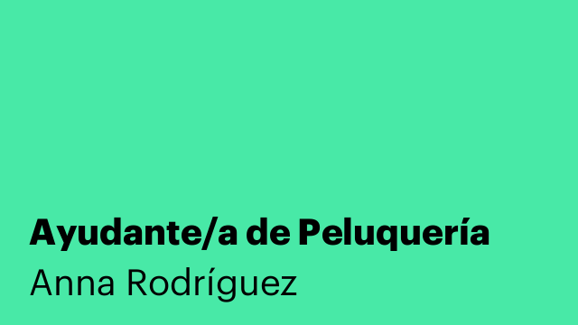 Ayudante/a de Peluquería