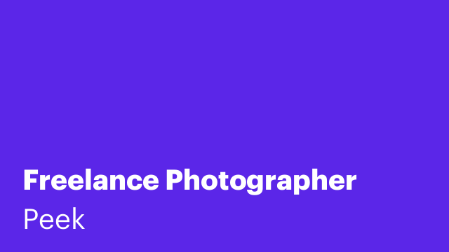 Freelance Photographer