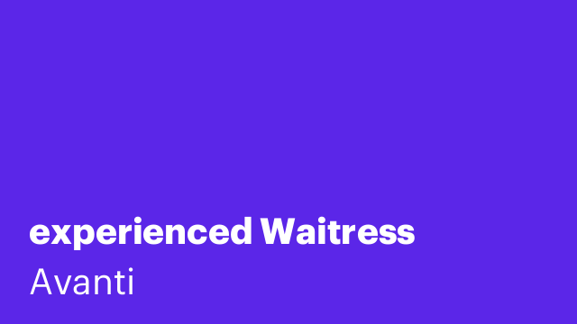 experienced Waitress