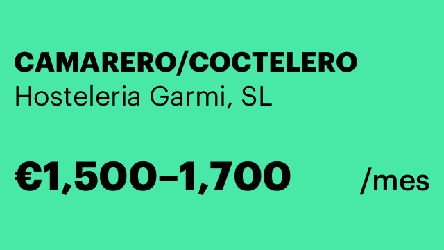 CAMARERO/COCTELERO