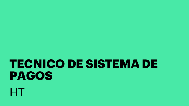 TECNICO DE SISTEMA DE PAGOS