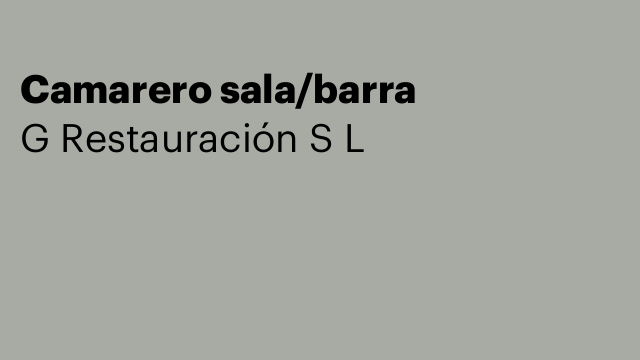 Camarero sala/barra
