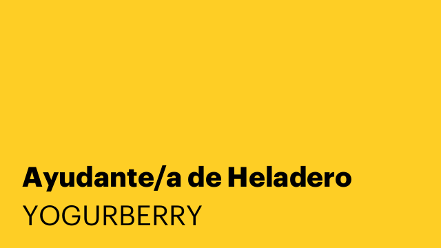 Ayudante/a de Heladero