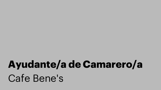 Ayudante/a de Camarero/a