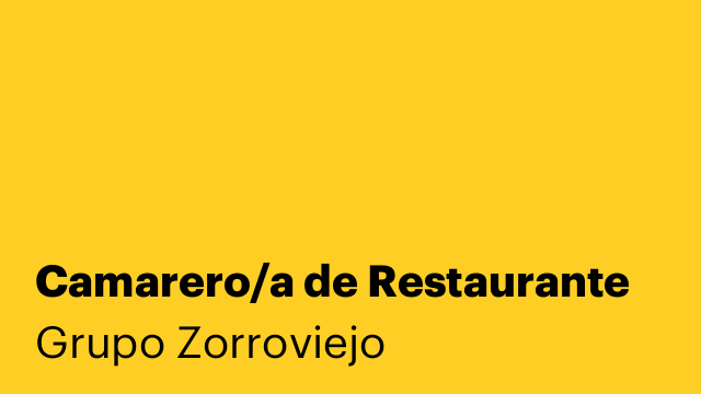 Camarero/a de Restaurante