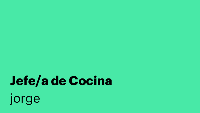 Jefe/a de Cocina