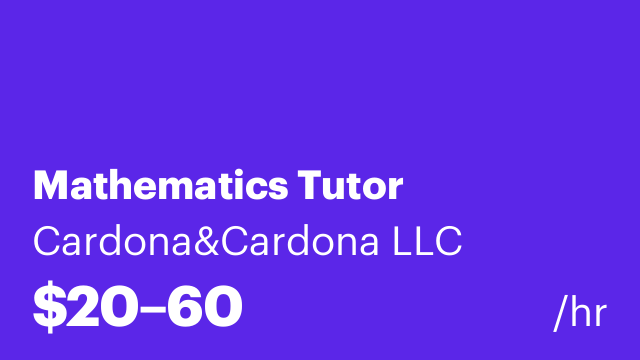 Mathematics Tutor