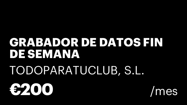 GRABADOR DE DATOS FIN DE SEMANA