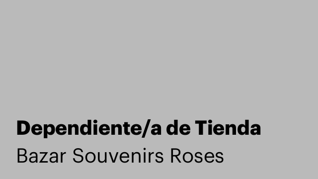 Dependiente/a de Tienda