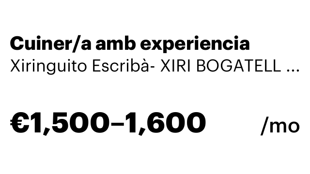 Cuiner/a amb experiencia
