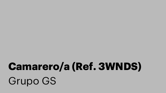 Camarero/a (Ref. 3WNDS)