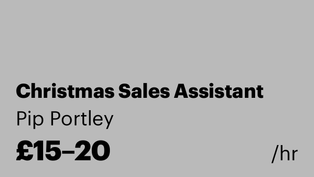 Christmas Sales Assistant
