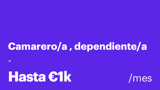 Camarero/a , dependiente/a