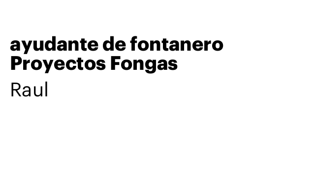 ayudante de fontanero Proyectos Fongas