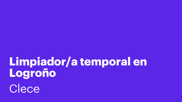 Limpiador/a temporal en Logroño