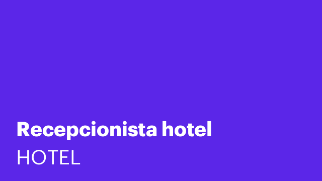 Recepcionista hotel