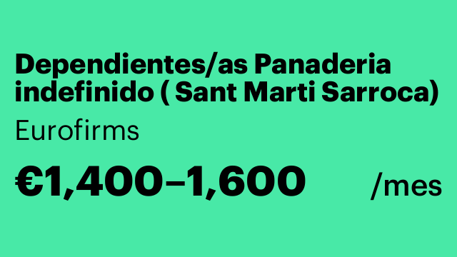 Dependientes/as Panaderia indefinido ( Sant Marti Sarroca)