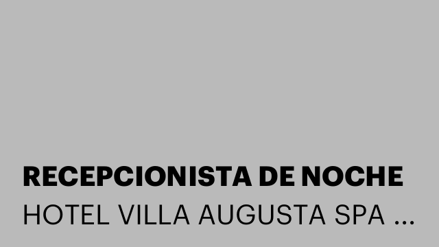 RECEPCIONISTA DE NOCHE