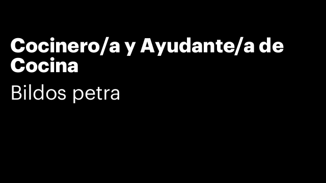 Cocinero/a y Ayudante/a de Cocina